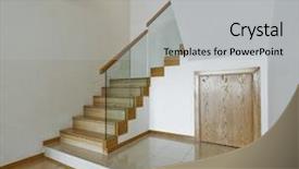  Presentation with homicide case - PPT theme with contemporary stair case with wooden background and a light gray colored foreground