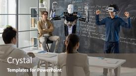  Presentation with automation - Slide deck with contemporary-student-with-vr-headset background and a gray colored foreground