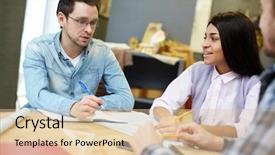 Presentation with college faculty - Beautiful theme featuring contemporary students of design faculty backdrop and a lemonade colored foreground