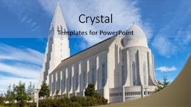  Presentation with iceland - Slide deck featuring contemporary worship - largest church in iceland hallgrimskirkja background and a light blue colored foreground