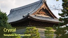  Presentation with house roof and roofing business - Colorful theme enhanced with contemporary worship - traditional japanese roof backdrop and a  colored foreground
