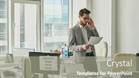  Presentation with consulting - Audience pleasing slides consisting of contemporary-young-businessman-in-formalwear backdrop and a gray colored foreground