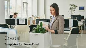  Presentation with going green - Slides consisting of contemporary-young-businesswoman-putting-green background and a light gray colored foreground