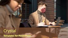  Presentation with pay - PPT layouts with contemporary-young-elegant-businessman background and a tawny brown colored foreground