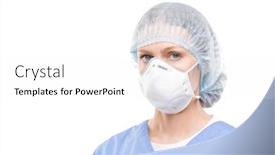  Presentation with mask nurse - Colorful presentation theme enhanced with contemporary-young-female-doctor backdrop and a white colored foreground