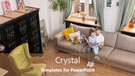  Presentation with fairy tales - Slide set enhanced with contemporary-young-man-holding background and a coral colored foreground