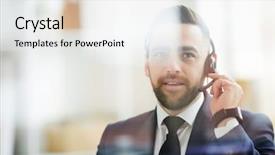  Presentation with questions and answers - Audience pleasing slide set consisting of contemporary young operator with headset backdrop and a white colored foreground