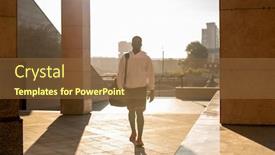  Presentation with sports - PPT layouts consisting of contemporary-young-sportsman-with-sports background and a tawny brown colored foreground