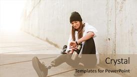  Presentation with bionic - Beautiful slide deck featuring content handicapped woman having bionic backdrop and a coral colored foreground