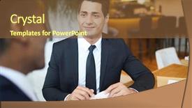  Presentation with lawyer client meeting - Amazing slide deck having content handsome young lawyer meeting backdrop and a  colored foreground