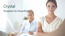  Presentation with us mexico border wall separating - Beautiful presentation theme featuring content management - attractive businesswoman standing near wall backdrop and a sky blue colored foreground