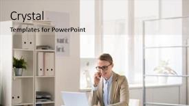  Presentation with solving - Amazing slide set having content management - positive successful lady manager backdrop and a soft green colored foreground