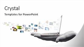  Presentation with marketing - Slide set featuring content marketing - close up of hand background and a white colored foreground