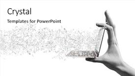  Presentation with marketing - Theme consisting of content marketing - close up of hand background and a white colored foreground