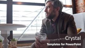  Presentation with liquor - Presentation having content-pensive-bearded-man background and a dark gray colored foreground