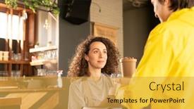  Presentation with epidemic - Slide deck having content-pretty-waitress-with-curly background and a yellow colored foreground