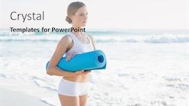  Presentation with exercise mat - Slides enhanced with content-slender-woman-holding-rolled background and a white colored foreground