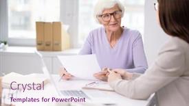  Presentation with social worker - Audience pleasing theme consisting of content-white-haired-lady backdrop and a lemonade colored foreground