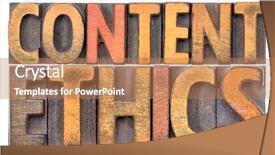  Presentation with ethics - Amazing PPT theme having contentment - content ethics - isolated word backdrop and a coral colored foreground
