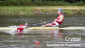  Presentation with rowing - Theme featuring contestant at a men's single rowing race background and a gray colored foreground