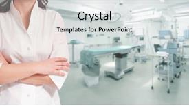  Presentation with operating room - Slides consisting of contexte - calm reassuring woman background and a sky blue colored foreground