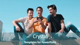  Presentation with wall - Presentation theme enhanced with contexte - group of man sitting background and a ocean colored foreground