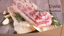  Presentation with bacon - Theme featuring contexte - raw bacon with spices background and a  colored foreground