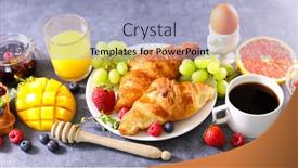  Presentation with coffe - PPT layouts enhanced with continent-breakfast-with-coffe-cup background and a light blue colored foreground