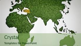  Presentation with world map - Beautiful theme featuring continent hotel - globe world map on wall backdrop and a seafoam green colored foreground