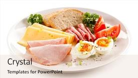  Presentation with temple breakfast - PPT layouts with breakfast - boiled egg ham cheese background and a lemonade colored foreground
