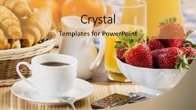  Presentation with pastries - Presentation design featuring breakfast with assortment of pastries background and a yellow colored foreground