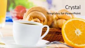  Presentation with coffee cup - Beautiful slides featuring cup of coffee on breakfast backdrop and a yellow colored foreground