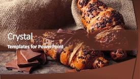 Presentation with chocolate - Beautiful slide set featuring tasty croissants with chocolate backdrop and a tawny brown colored foreground