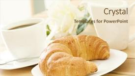  Presentation with croissant - PPT theme consisting of continental breakfast - croissant and coffee background and a  colored foreground