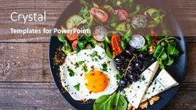  Presentation with blue cheese - Beautiful presentation theme featuring continental-breakfast-sunny-side-up backdrop and a violet colored foreground