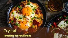  Presentation with breakfast - Audience pleasing slide deck consisting of continental-breakfast-sunny-side-up backdrop and a tawny brown colored foreground