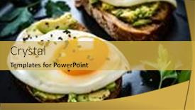  Presentation with breakfast - Presentation theme featuring continental-breakfast-sunny-side-up background and a yellow colored foreground