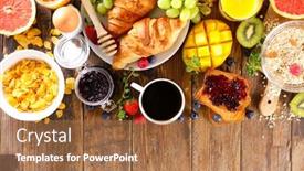  Presentation with croissant - PPT theme with continental-breakfast-with-coffee-cup background and a coral colored foreground