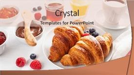  Presentation with coffee chocolate - Cool new PPT theme with breakfast with croissant jam chocolate backdrop and a lemonade colored foreground