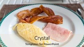  Presentation with bacon - Amazing PPT layouts having omellettes - continental breakfast with omelette bacon backdrop and a blonde colored foreground