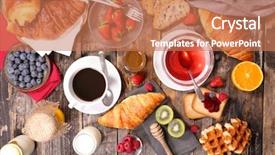  Presentation with breakfast - Amazing presentation theme having continental breakfast backdrop and a coral colored foreground