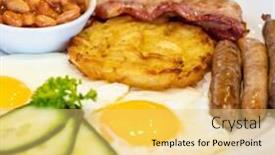  Presentation with bacon - Audience pleasing PPT theme consisting of continental-traditional-english-breakfast backdrop and a yellow colored foreground