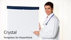  Presentation with flip chart - Audience pleasing PPT theme consisting of businessman with a flip chart backdrop and a  colored foreground