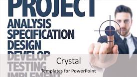  Presentation with project - Cool new PPT layouts with continuous improvement - business man pointing the text backdrop and a lemonade colored foreground