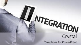  Presentation with continuous - Slide deck with continuous improvement - business man with the text background and a light gray colored foreground