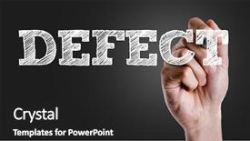  Presentation with continuous - Beautiful presentation theme featuring continuous improvement - hand writing the text defect backdrop and a dark gray colored foreground