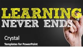  Presentation with continuous - Beautiful presentation theme featuring continuous improvement - hand writing the text learning backdrop and a dark gray colored foreground