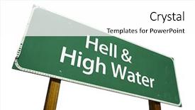  Presentation with road improvement - Slides enhanced with continuous improvement - hell high water road sign background and a white colored foreground
