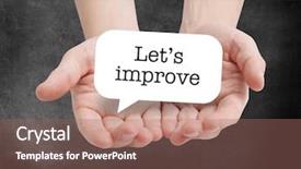  Presentation with continuous improvement - Amazing slides having continuous improvement - improve written in a speechbubble backdrop and a coral colored foreground