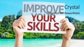  Presentation with skills - PPT theme consisting of continuous improvement - improve your skills card background and a arctic colored foreground